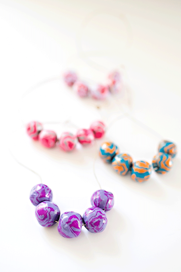 5 diy clay wooden beads