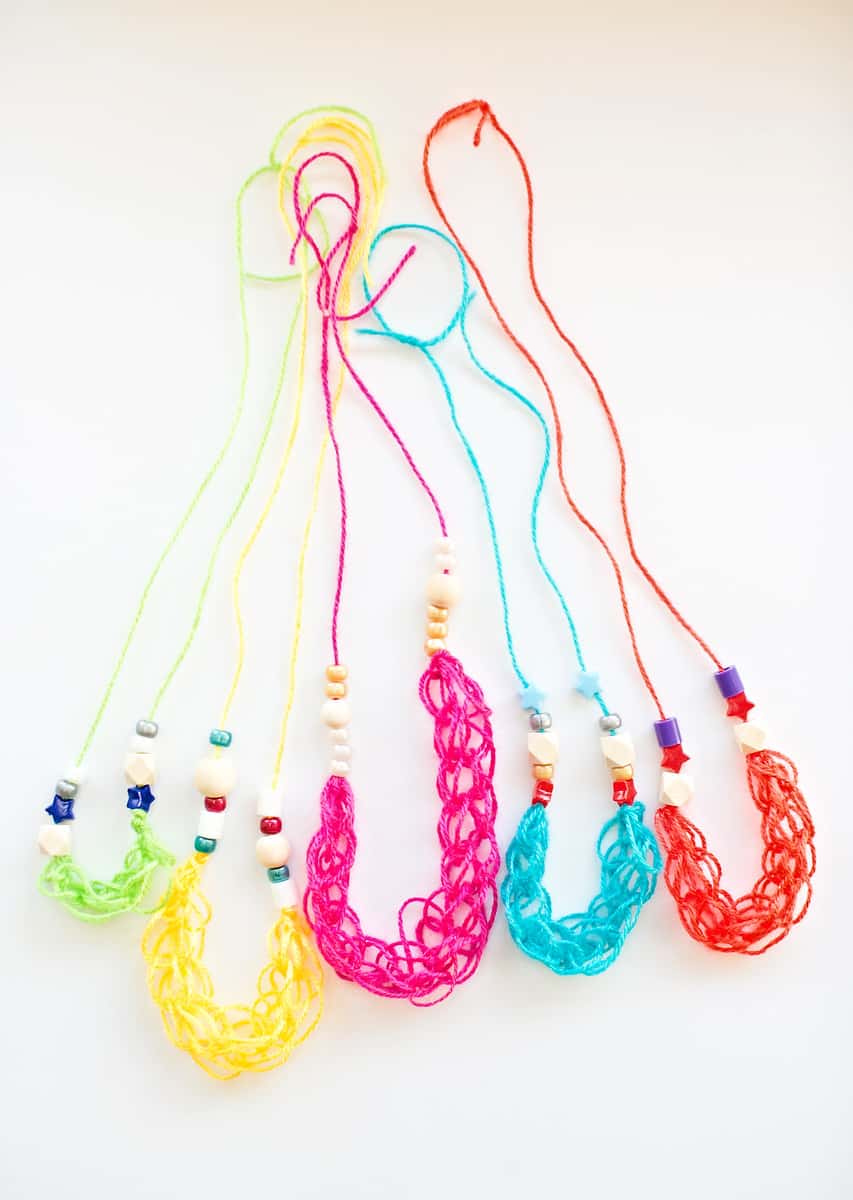Knitting necklace clearance