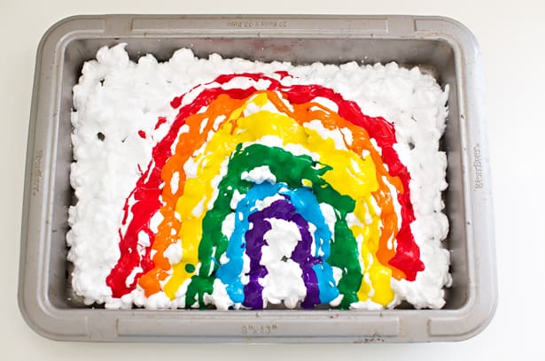 Rainbow Shaving Cream Art 