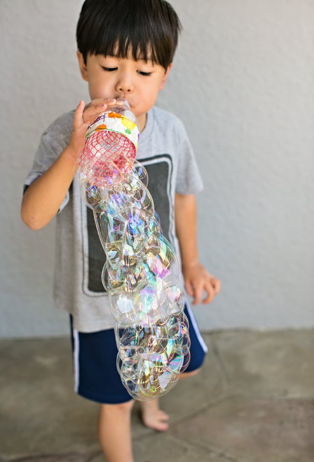 DIY recycled bottle bubble blower 