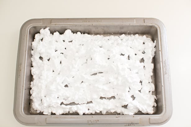 shaving cream in a pan to make rainbow shaving cream art