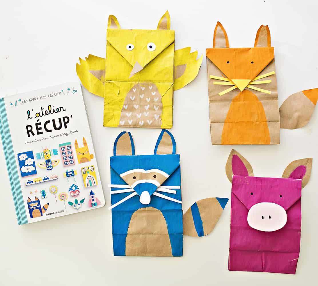 2 Paper bag woodland animal kids craft