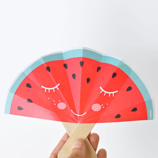 SUMMER FRUIT PAPER FANS WITH FREE PRINTABLE