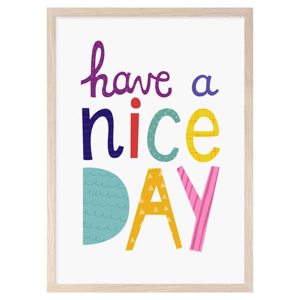 Have A Nice Day Free Printable Art Print