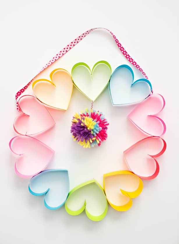 paper heart wreath