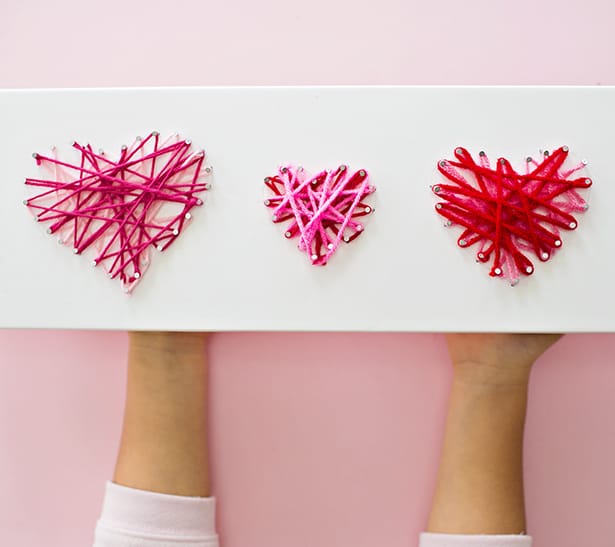 Recycled Box Valentine Heart String Art