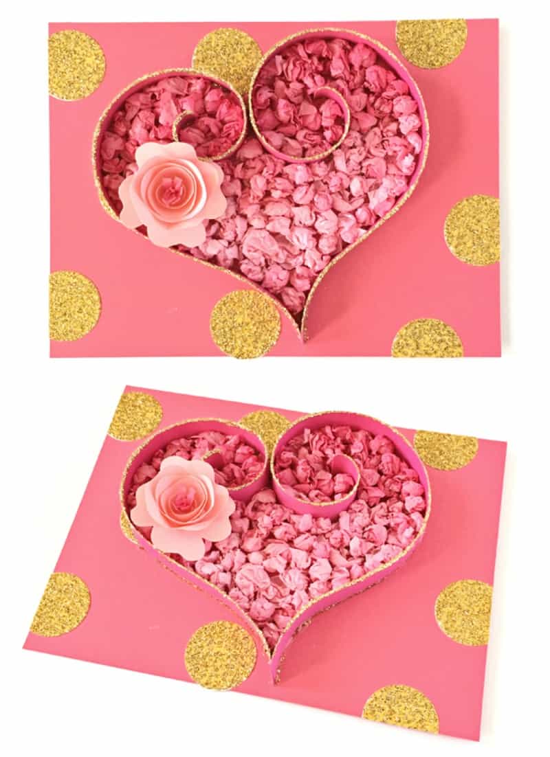 Tissue Paper Hearts Valentine Card - Kids Craft