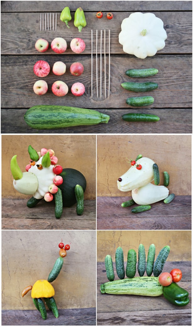 HOW TO MAKE CUTE VEGETABLE ANIMALS
