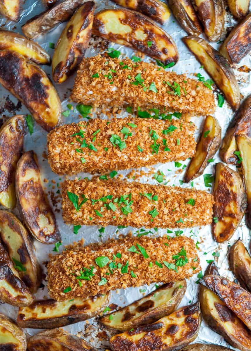 Sheet Pan Fish and Chips