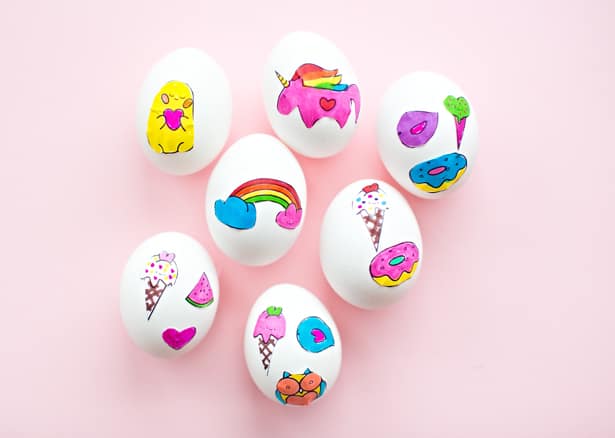 cute easter egg sticker art with free printablbe coloring page