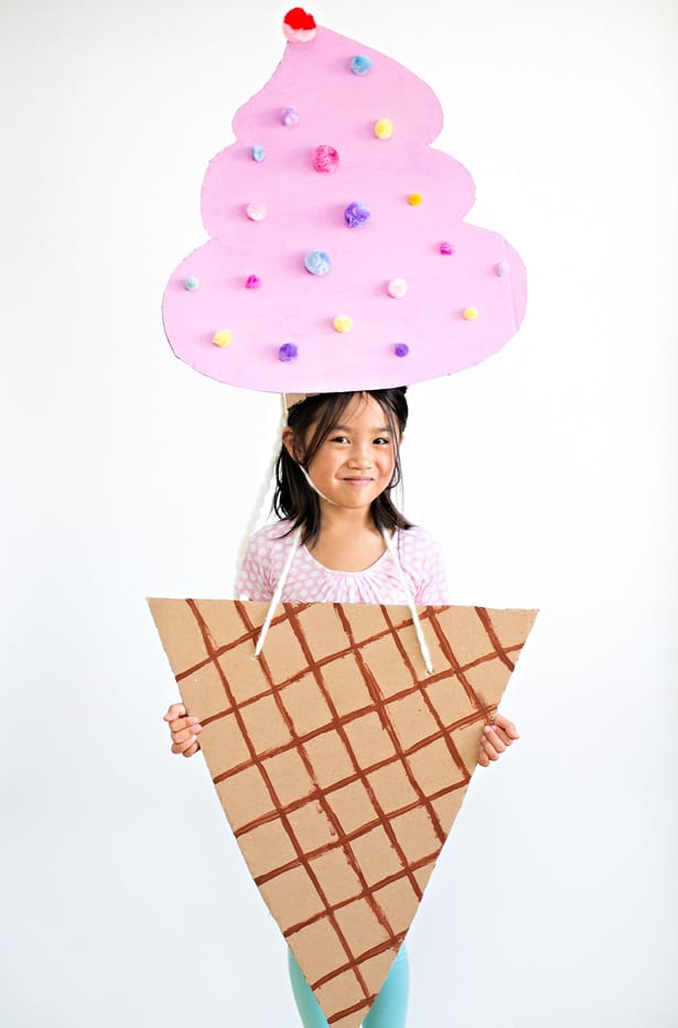 THE CUTEST CARDBOARD ICE CREAM COSTUME FOR KIDS