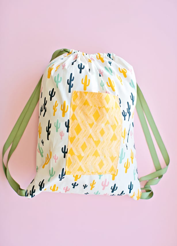 EASY SEWING WITH KIDS: 30 MINUTE DRAWSTRING FABRIC BACKPACK