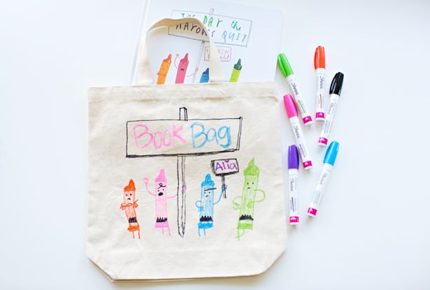 Diy Library Book Bag For Kids Featuring Their Favorite Cover