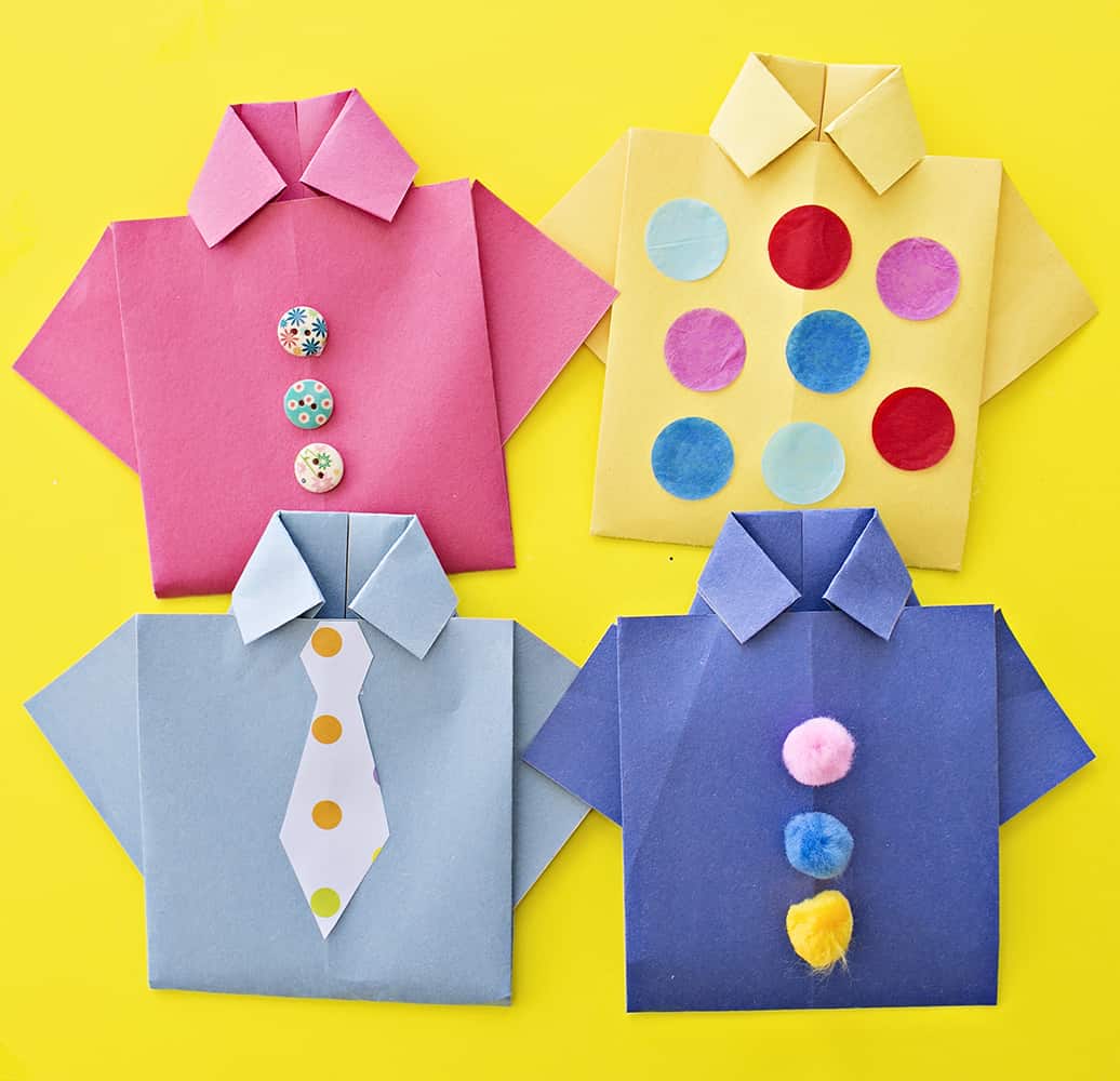 EASY ORIGAMI SHIRT FATHER'S DAY CARD