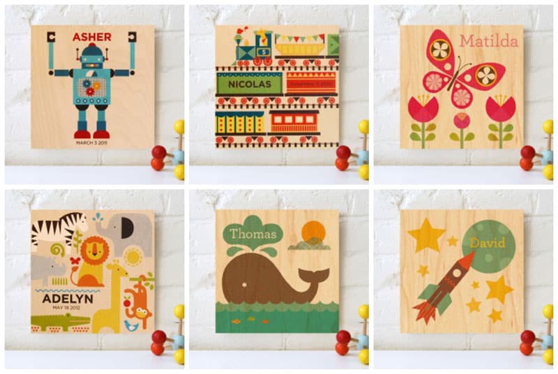 PERSONALIZED WOOD PANEL ART PRINTS FOR KID'S ROOM