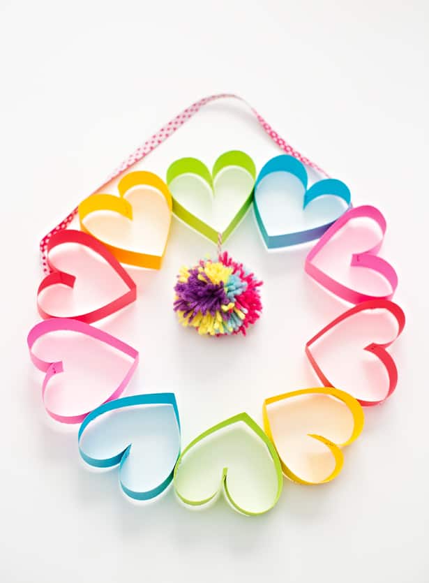 paper heart wreath