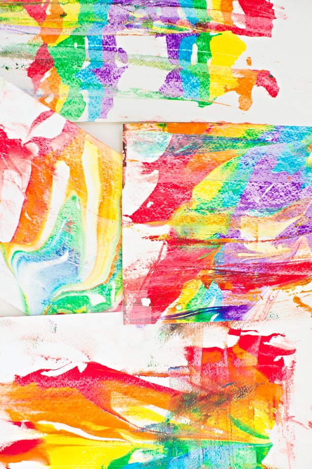 Rainbow Shaving Cream Marbled Art 