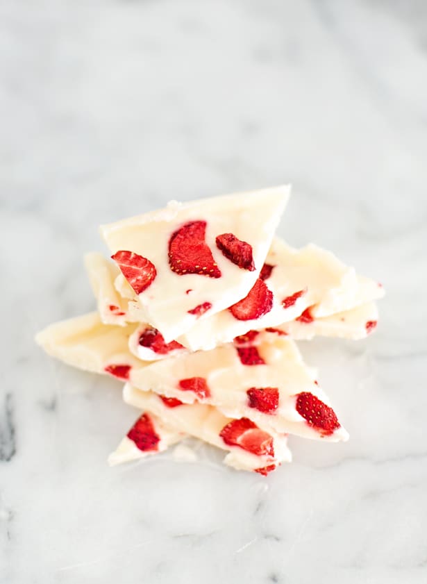 This simple strawberry frozen yogurt bark recipe makes a perfect quick snack or healthy dessert your kids will love.