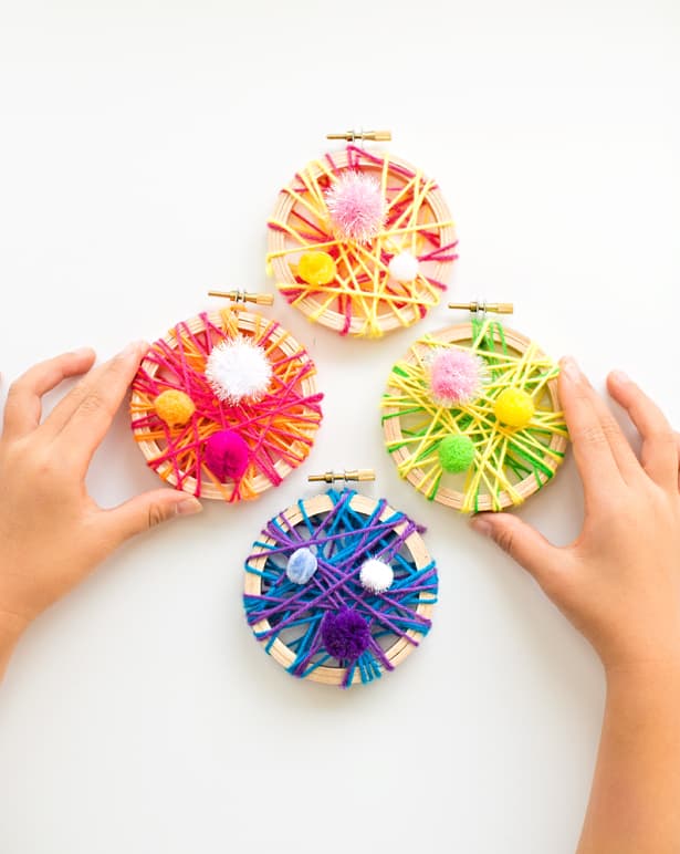 DIY STRING ART MINI EMBROIDERY HOOP ORNAMENTS