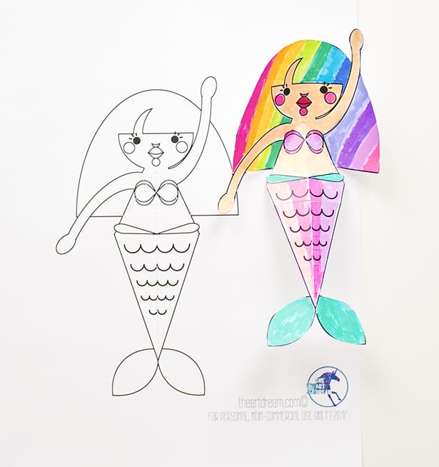 Mermaid Cut Out Template