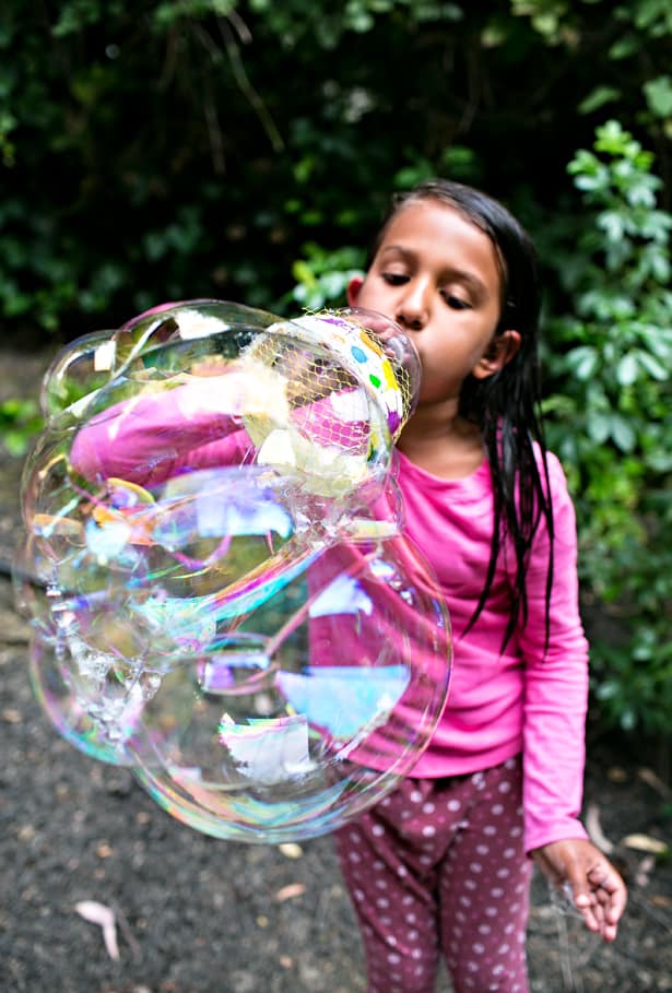 DIY recycled bottle bubble blower 