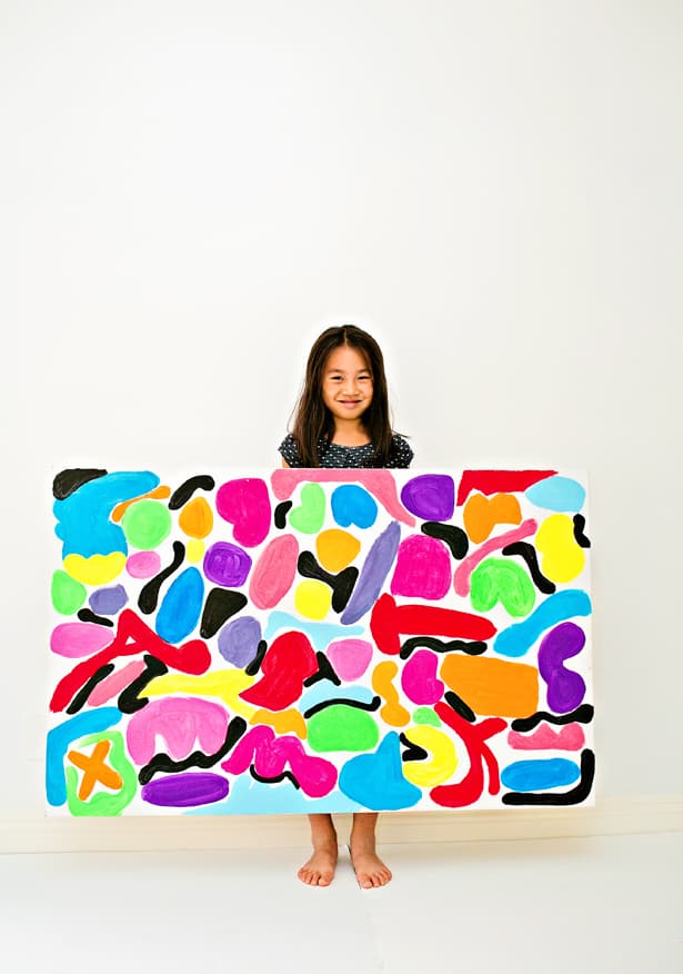 BIG CANVAS ART PAINTING WITH KIDS INSPIRED BY MATISSE