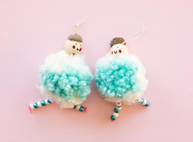 CUTE DIY POM POM DOLL ORNAMENTS