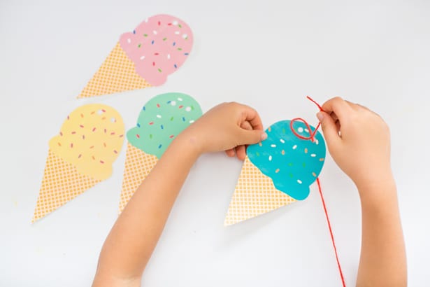 free printable ice cream cone garland