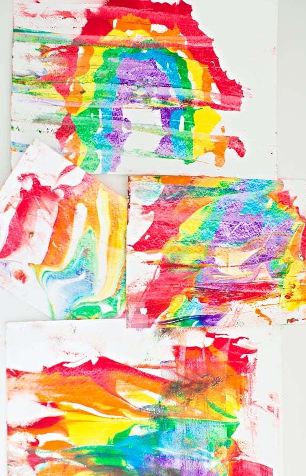 Rainbow Shaving Cream Marbled Art 