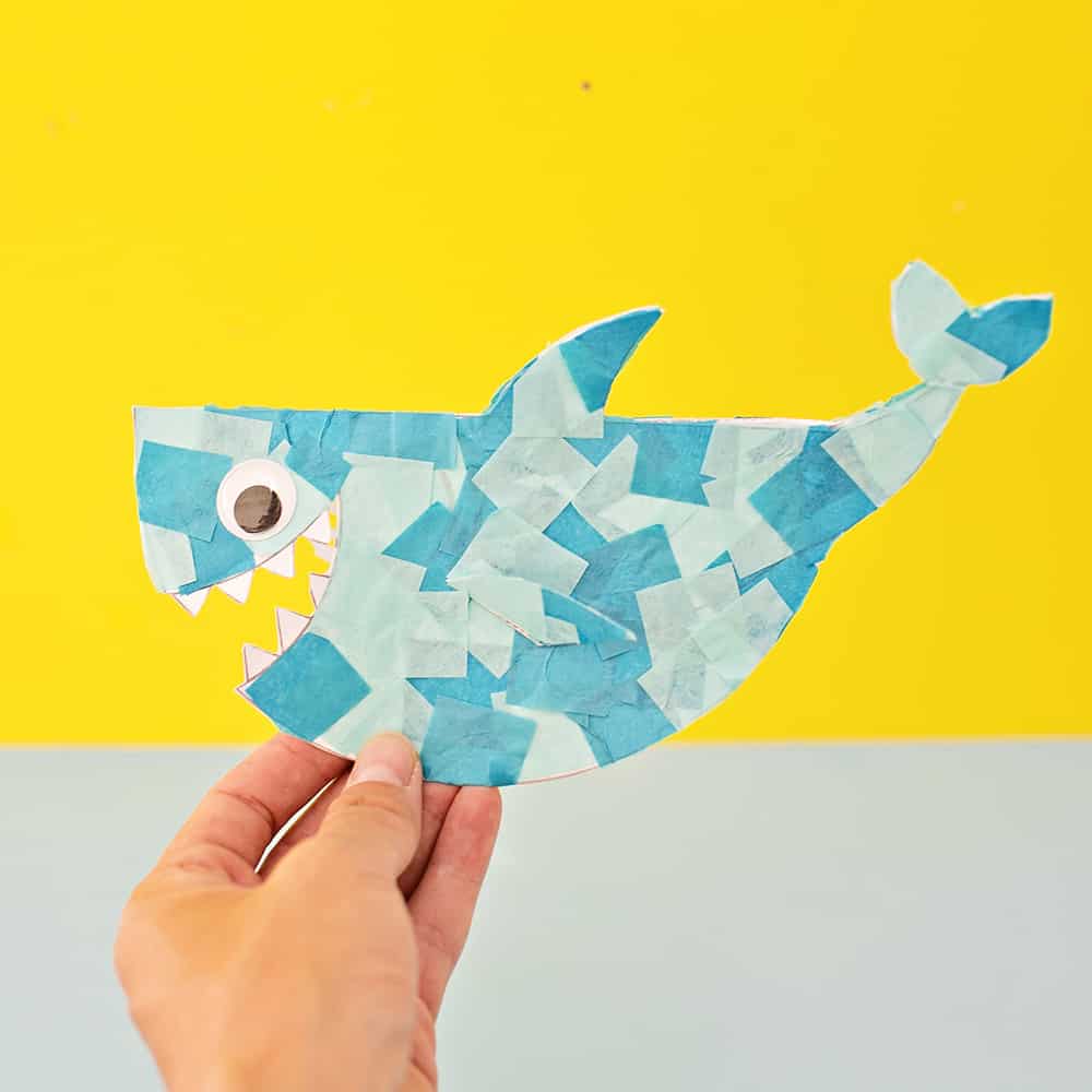 CUTE ROCKING PAPER SHARK CRAFT shark-paper-toy-free-printable-papercraft-templates