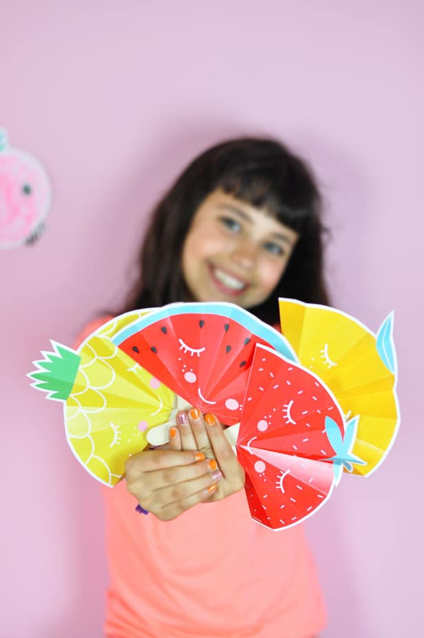 SUMMER FRUIT PAPER FANS WITH FREE PRINTABLE