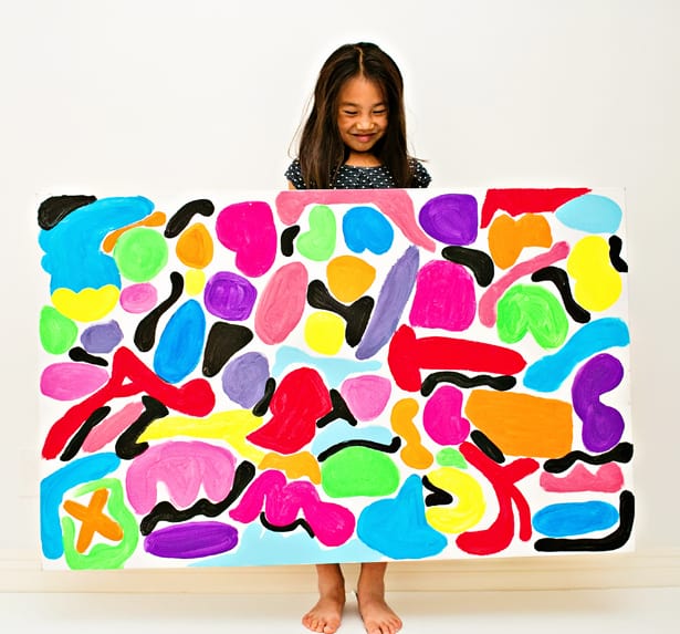 BIG CANVAS ART PAINTING WITH KIDS INSPIRED BY MATISSE