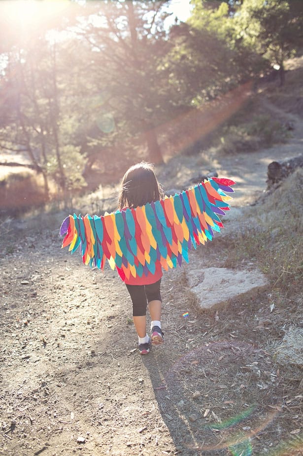 DIY RAINBOW BIRD WING COSTUME