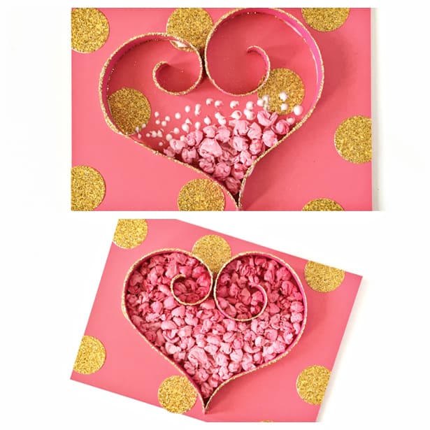 Tissue Paper Hearts Valentine Card - Kids Craft