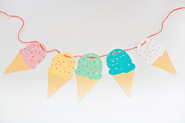 Free Printable Ice Cream Cone Garland