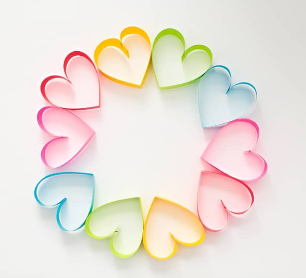 paper heart wreath