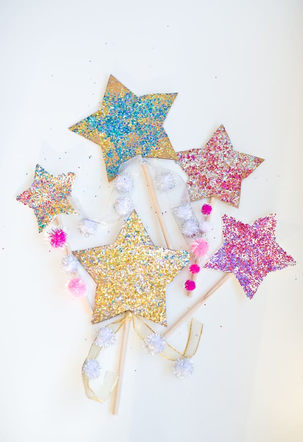 DIY GLITTER STAR WANDS