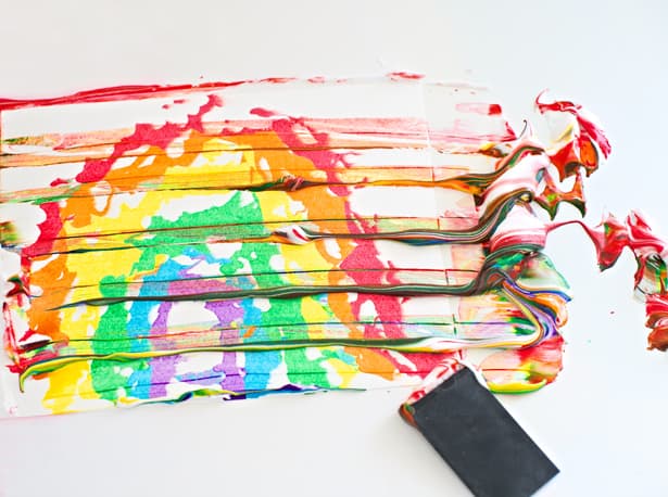 Rainbow Shaving Cream Marbled Art 