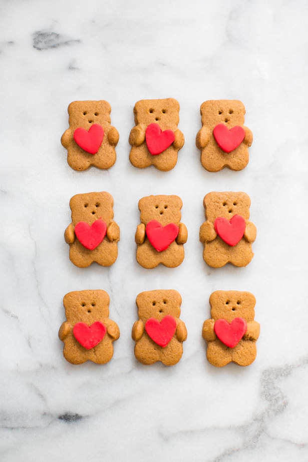 Valentine Bear Holding Heart Cookies