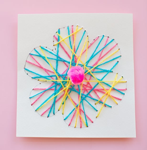 KID-MADE DIY STRING ART FLOWER CARDS