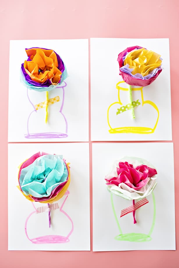 HOW TO MAKE TISSUE PAPER FLOWER CARDS WITH VIDEO