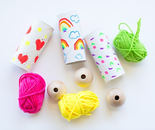 DIY PAPER TUBE BALL AND CUP GAME FOR KIDS