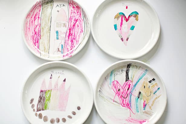 DIY KIDS' SHARPIE ART ON A PLATE