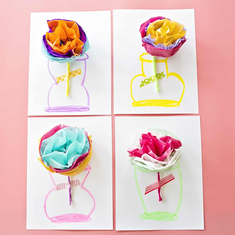 Celebrate Mother's Day with Tissue Paper Flowers! {Kids Craft