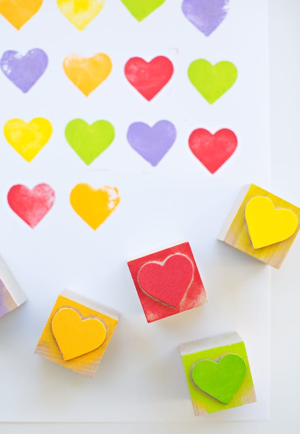 DIY RAINBOW HEART STAMPS