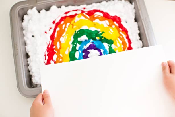 Rainbow Shaving Cream Art 