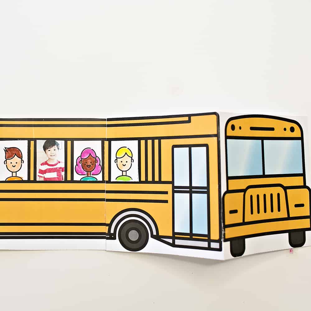 Create a cute school-themed keepsake with this school bus of friends free printable!