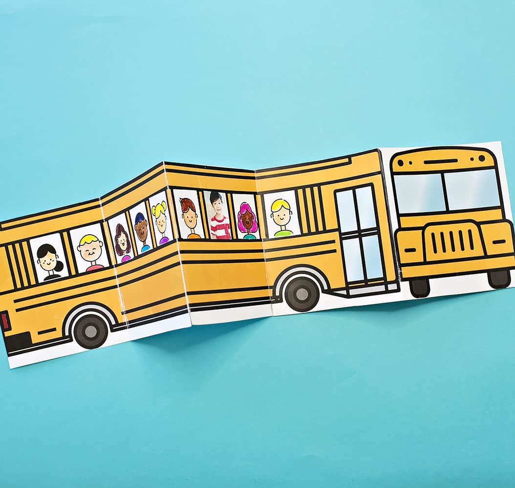 Create a cute school-themed keepsake with this school bus of friends free printable!