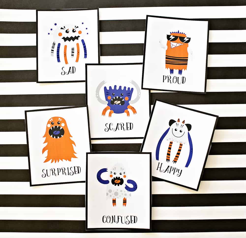 PRINTABLE MONSTER EMOTION CARDS FOR KIDS