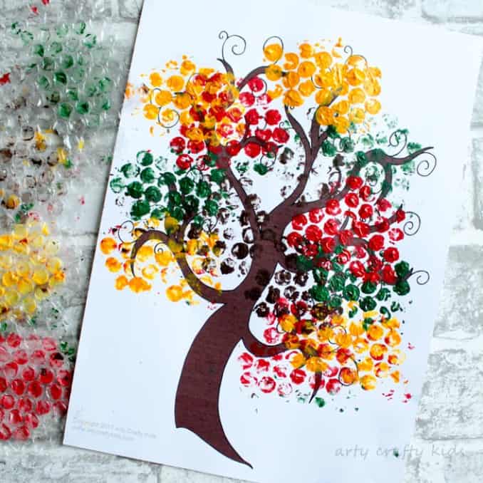 Four Seasons Tree Painting  Easy Art Project for Kids - Arty